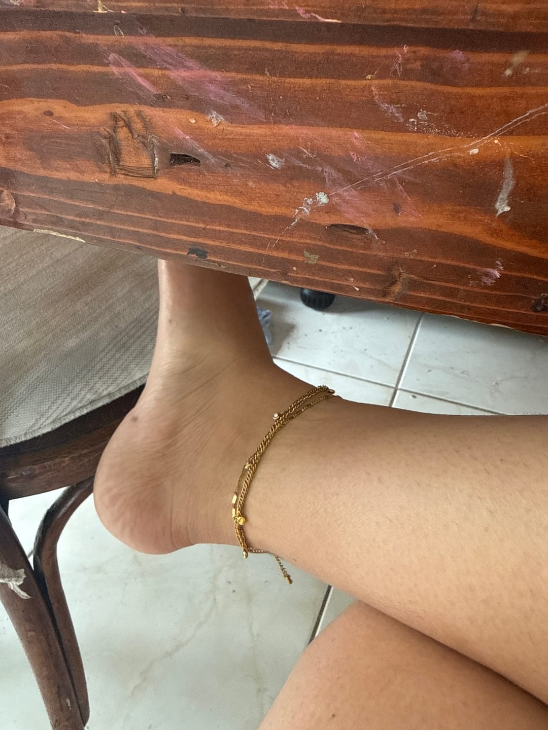 Customer photo review of Layered Sabina Gold Anklet