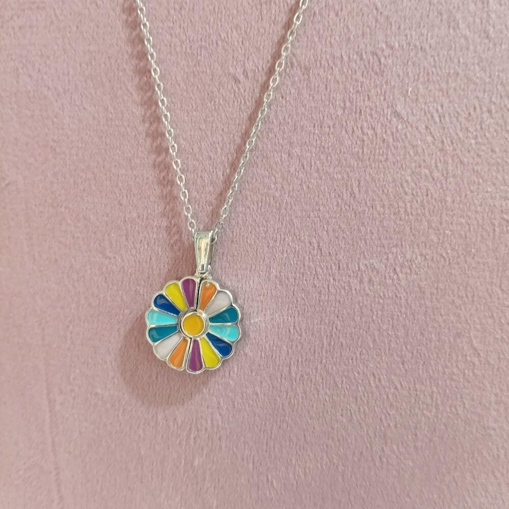 Customer photo review of Vivid Multicolor Anti-Tarnish Flower Pendant Necklace