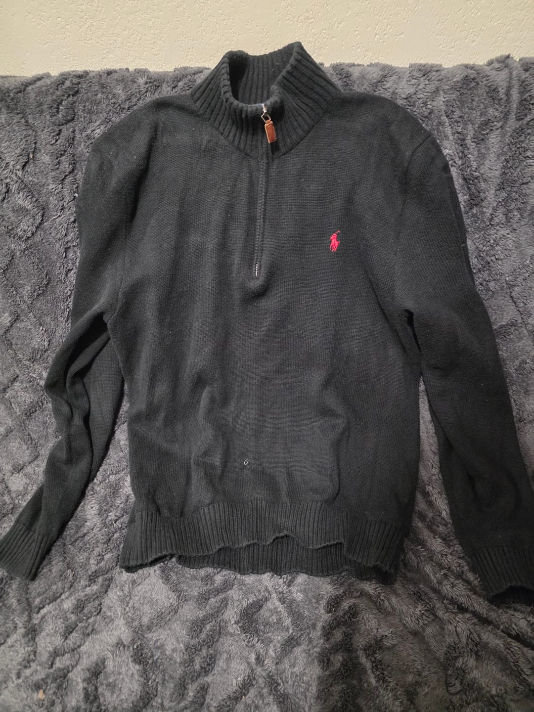 Customer photo review of Sueter Ralph Lauren Xgrande Xl Negro Pony Rojo