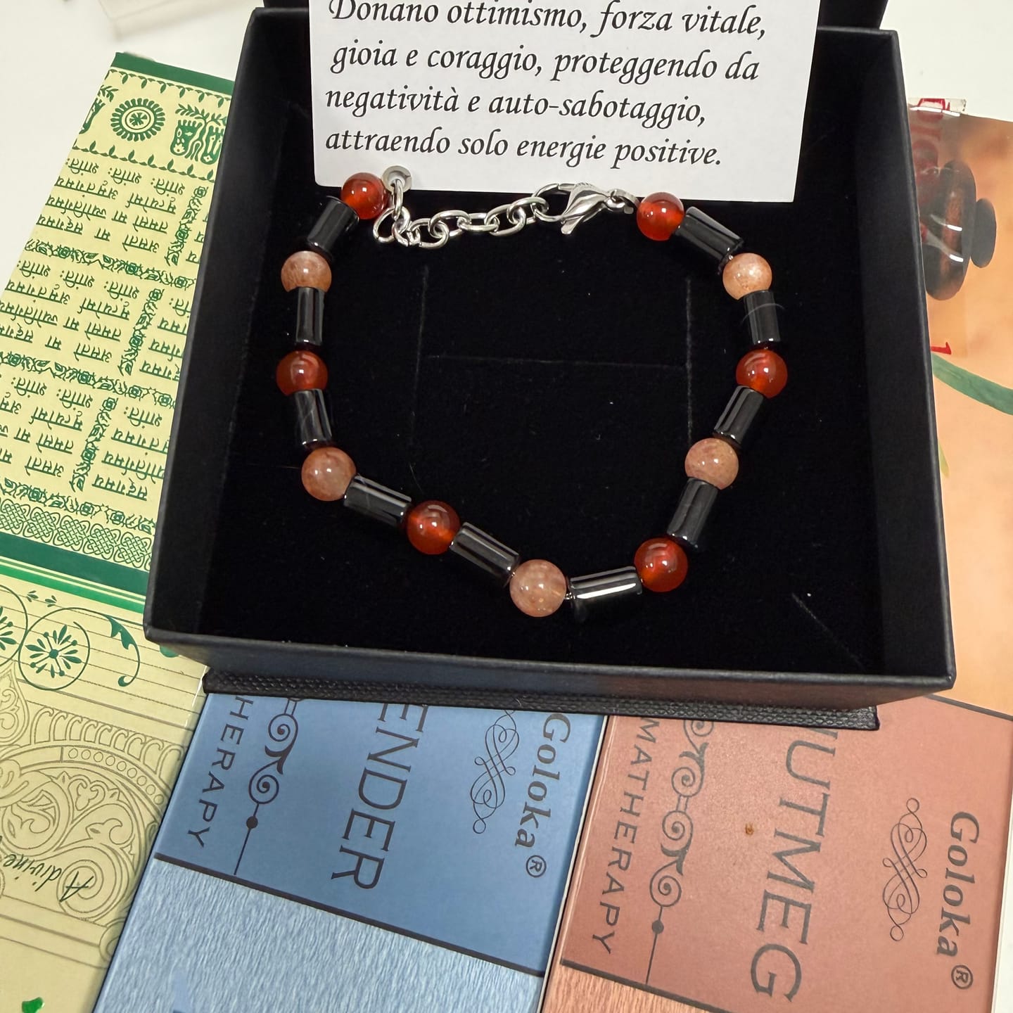 Customer photo review of Bracciale Good Vibes - Onice, Pietra del Sole e Corniola - LIMITED EDITION