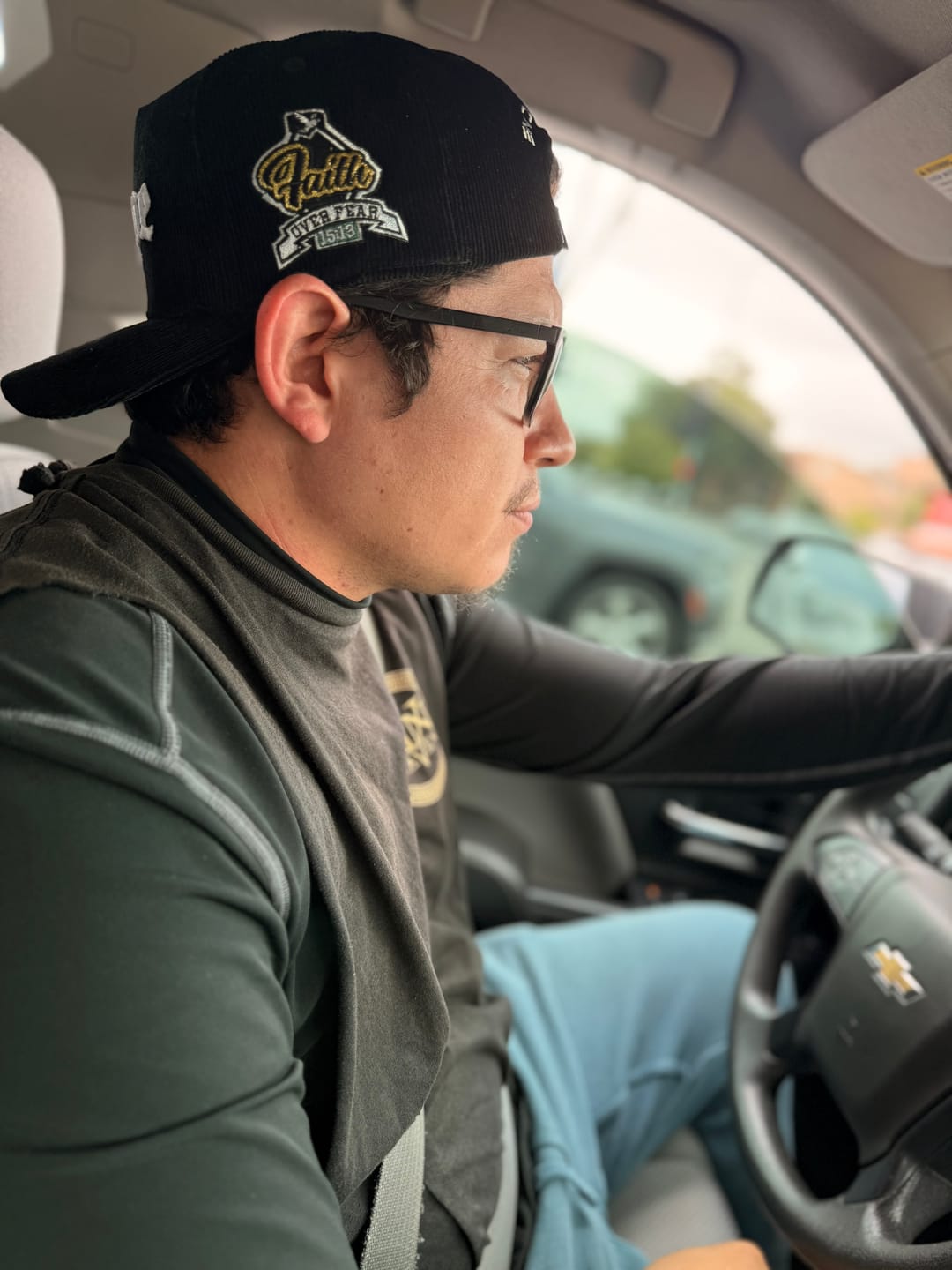 Customer photo review of Black & White Corduroy Brim Hat