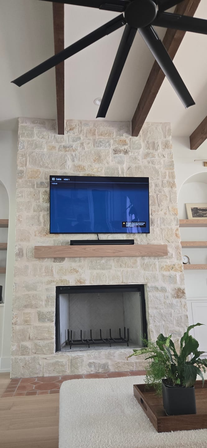 Customer photo review of White Oak Fireplace Mantel