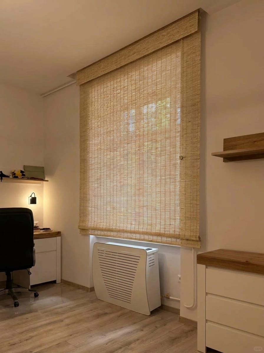 Customer photo review of Leaf Handwoven Natural Jute Bamboo Shade