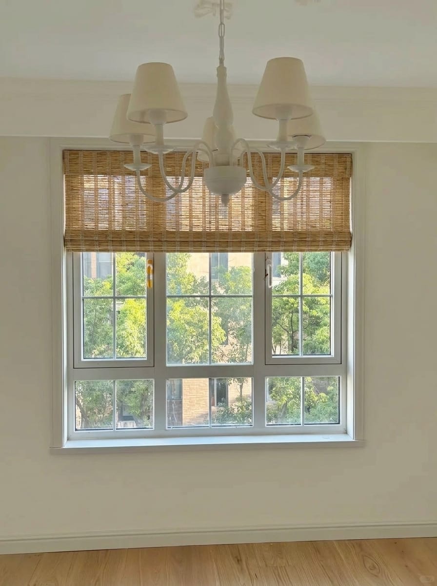 Customer photo review of Loom Handwoven Natural Ramie Bamboo Shade