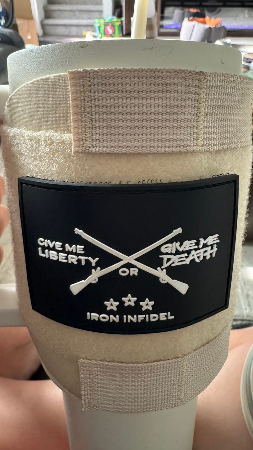 Customer photo review of Morale Patches - Iron Infidel