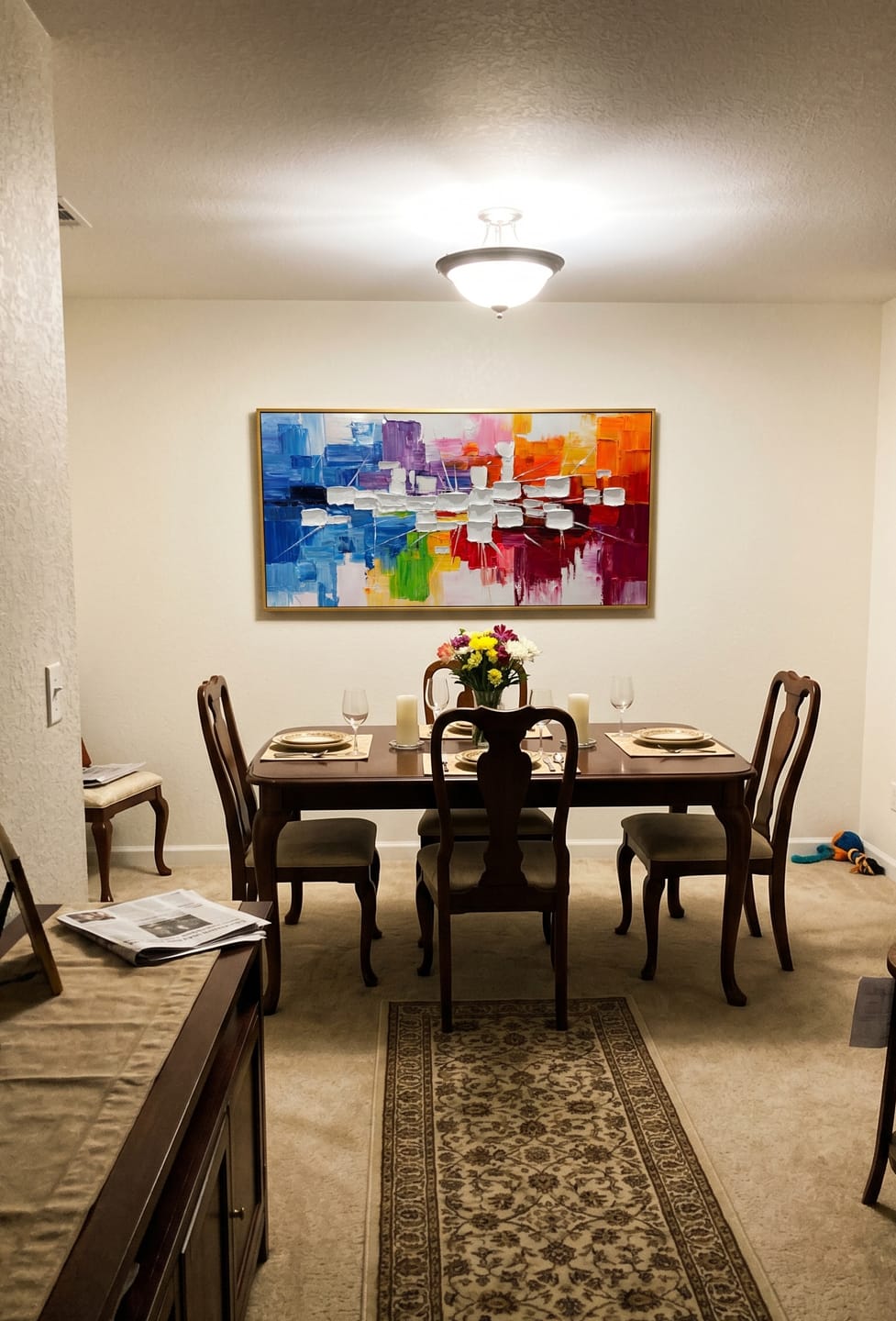 Customer photo review of Vibrant Rhythm - Modern Colorful Impasto Abstract Canvas | Energetic Living Room Wall Art