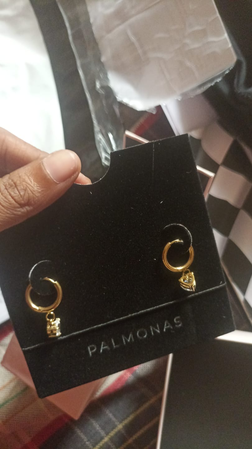 Customer photo review of Diamond Drift Drop Earrings