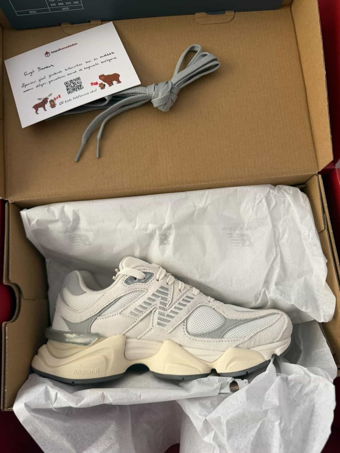 Customer photo review of New Balance 9060 Sea Salt with Concrete and Silver Metallic U9060ECA - Hemen Kargoda