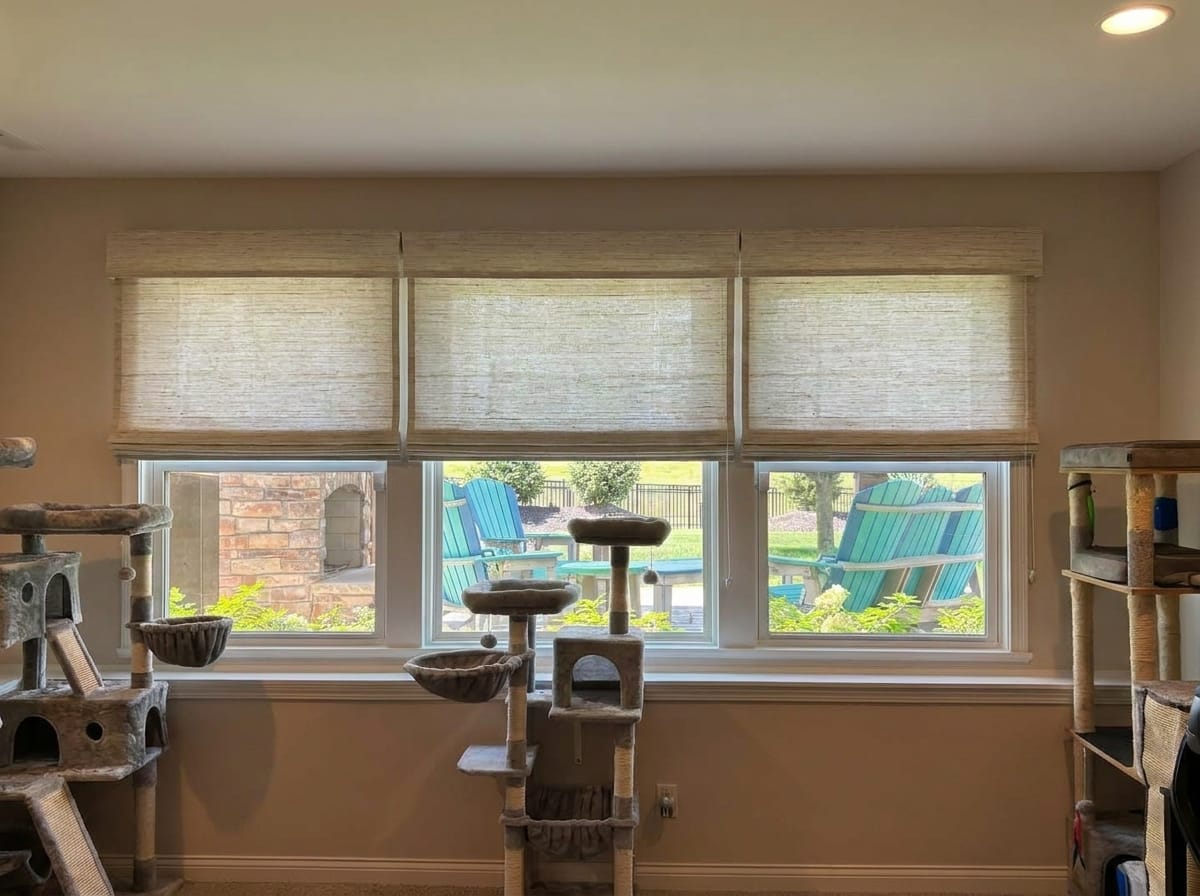 Customer photo review of Muse Handwoven Natural Jute Bamboo Shade