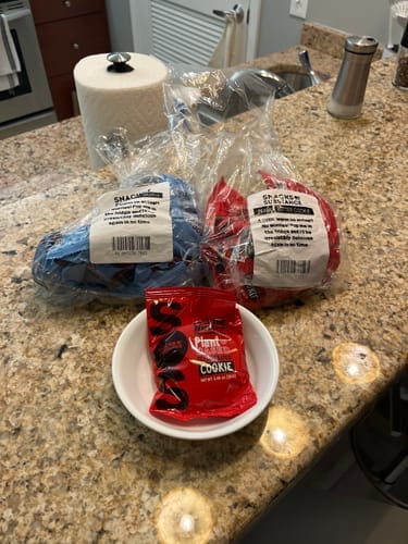 Customer photo review of High Fiber Snack – 100 Calorie Cookie Dough Chocolate Chip Truffle