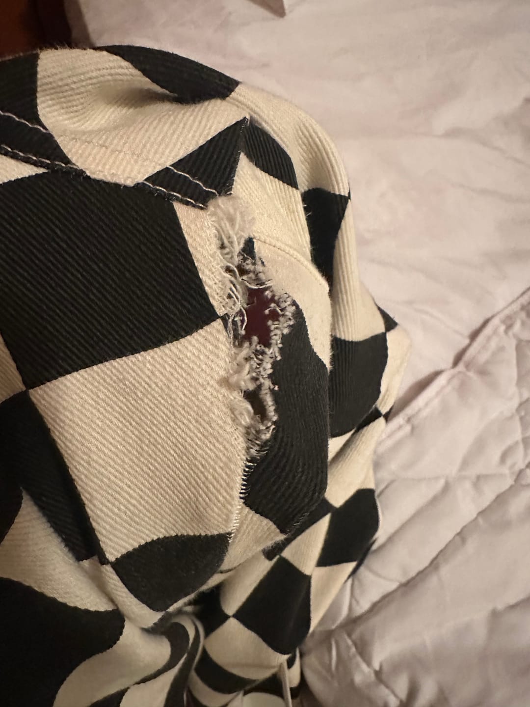 Customer photo review of Born Bad Washed Overalls - Checkered