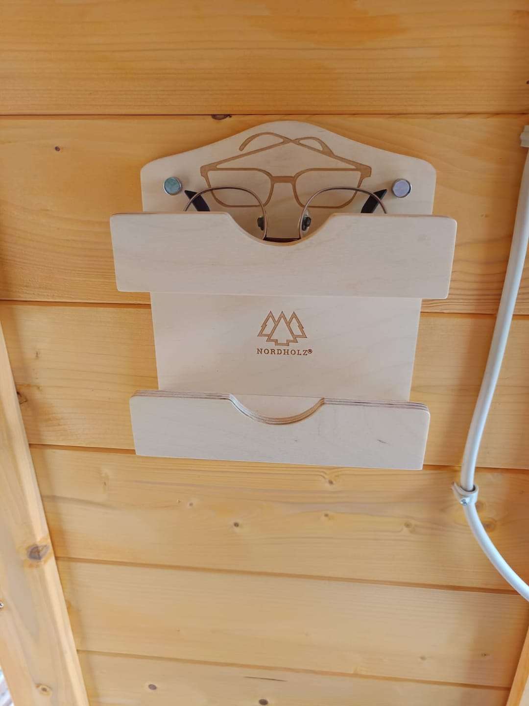 Customer photo review of Sauna Brillenablage
