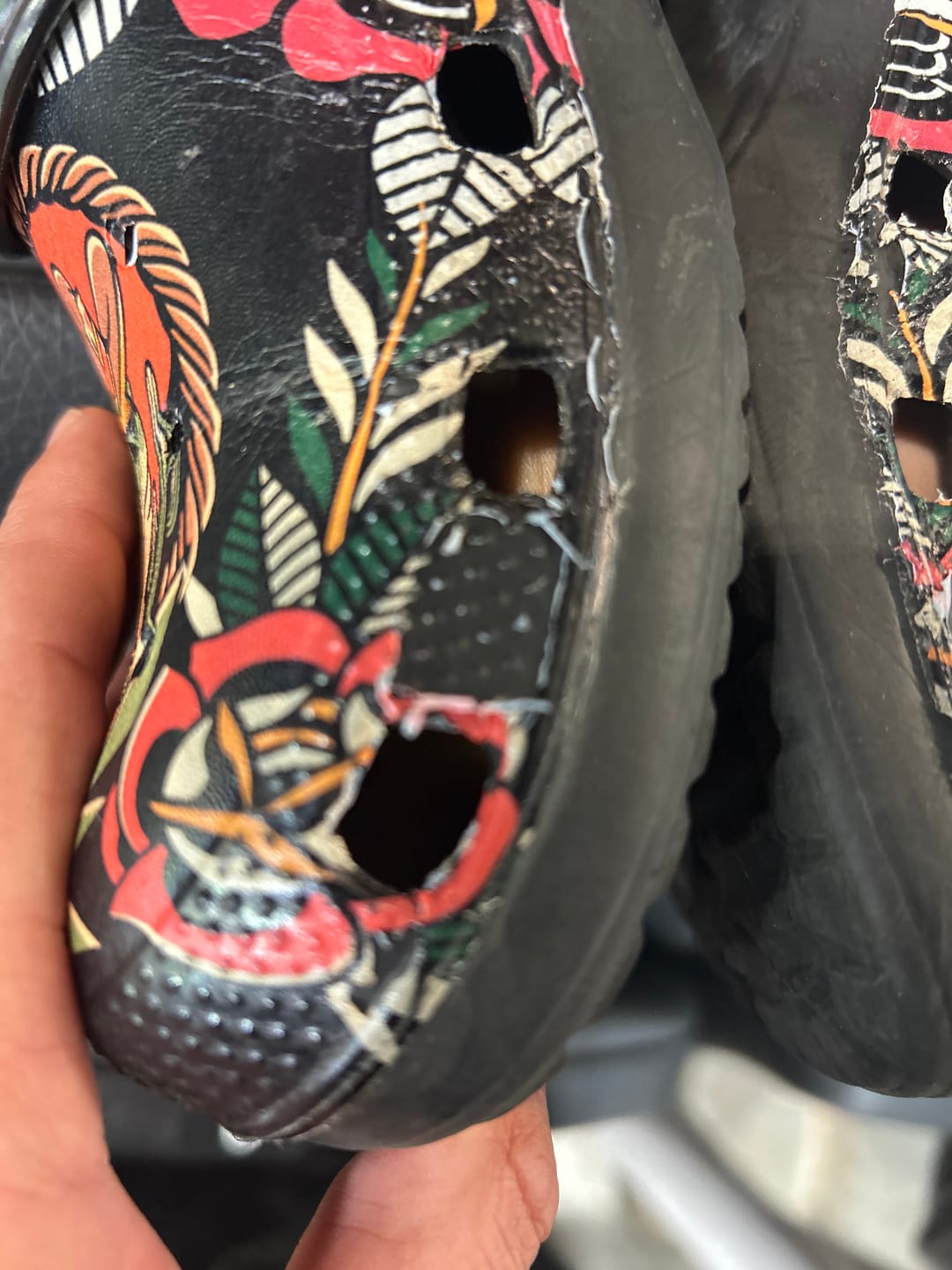 Customer photo review of Cowboy Frog Print - Fur Lined Slippers/Sandals