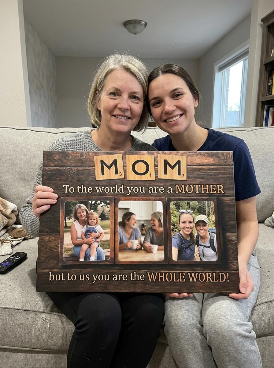 Customer photo review of MOM, You are Our Whole World! Personalized Mother's Day Canvas