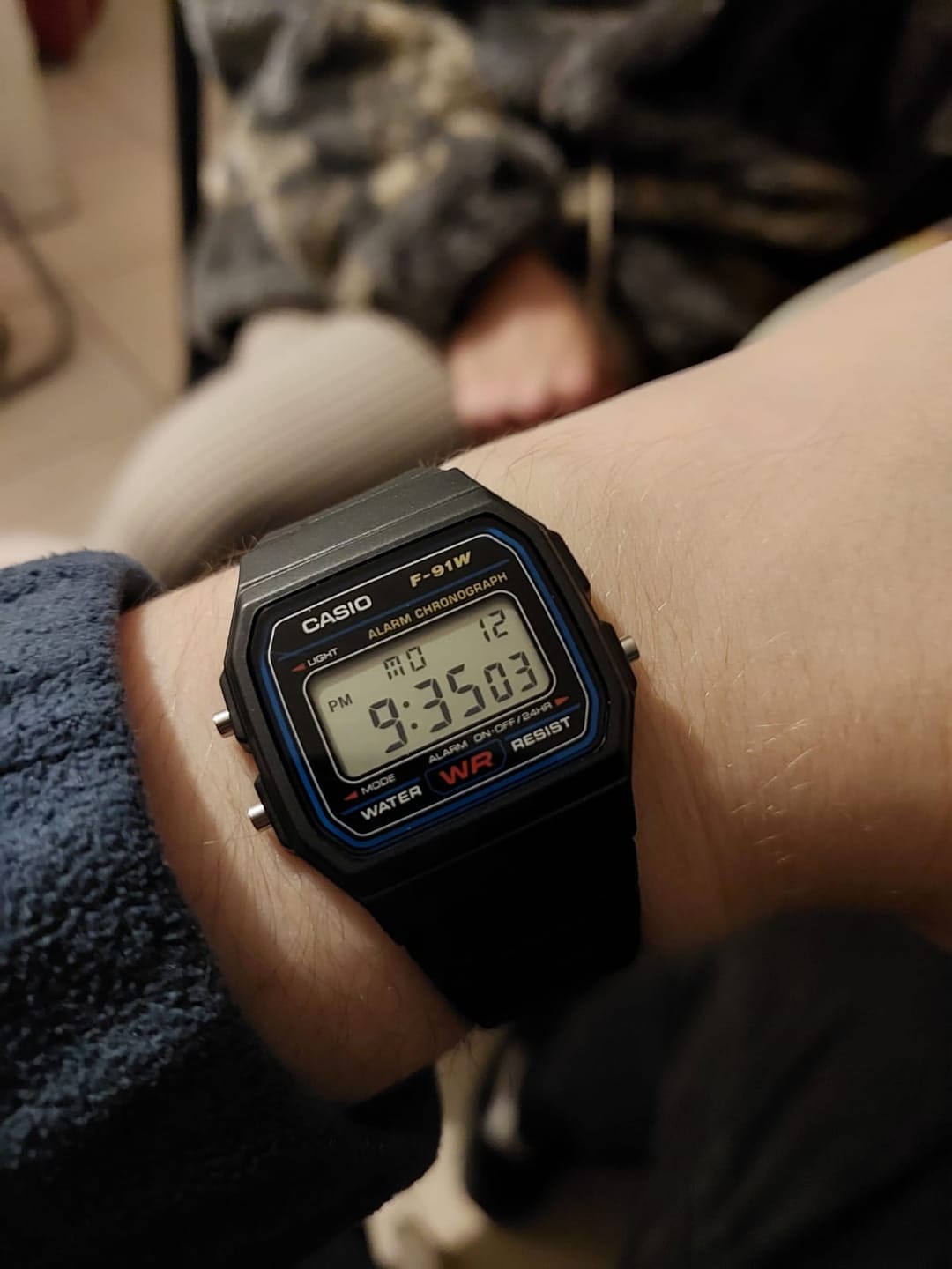 Customer photo review of Reloj Casio Vintage F-91W-1DG Clásico Líneas Azules
