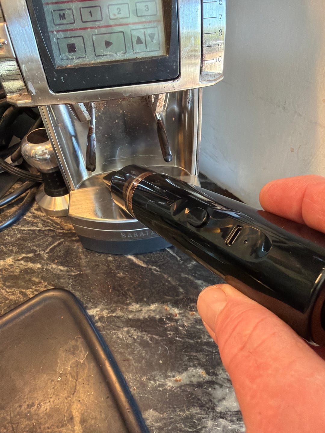 Customer photo review of The Barista Air Wand™ | Precision 2-in-1 Grinder Vacuum & Blower