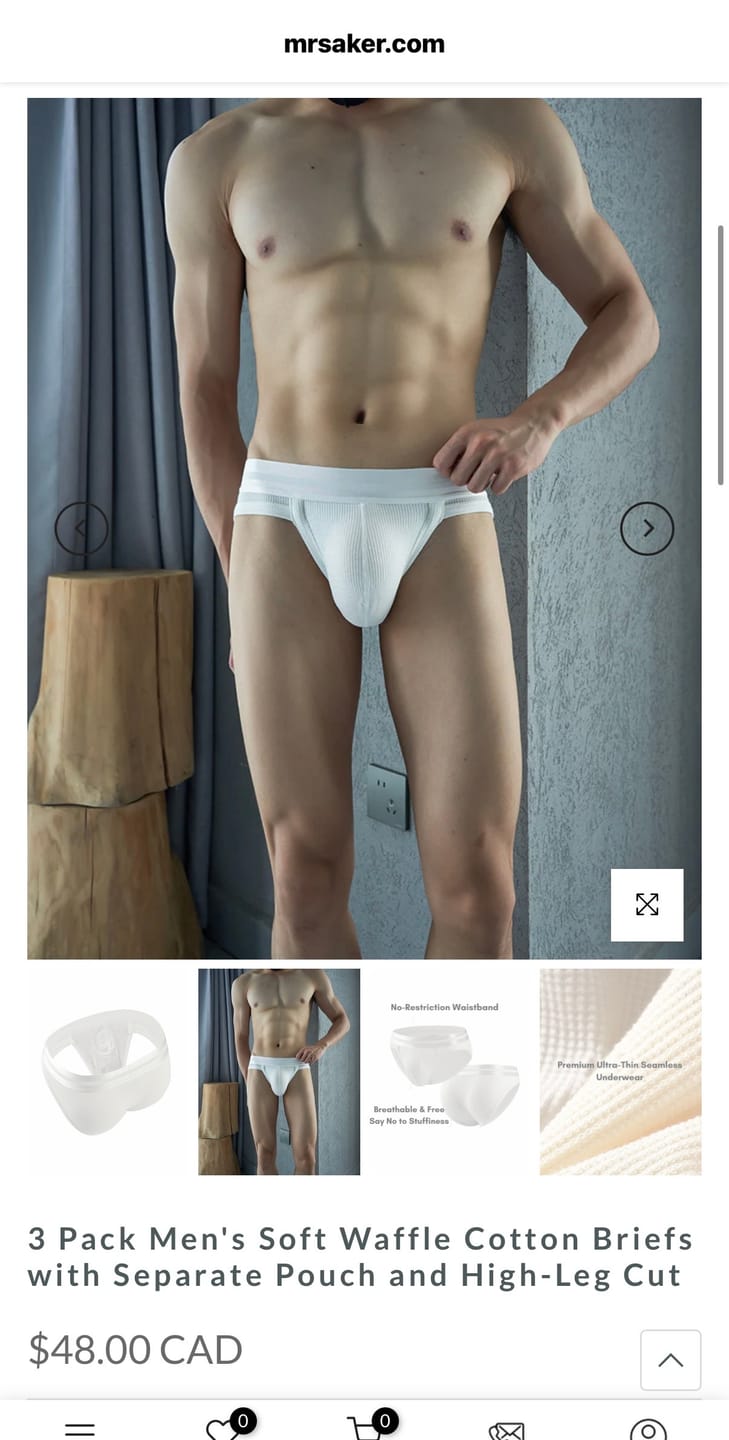 Customer photo review of 3 Pack Men's Soft Waffle Cotton Briefs with Separate Pouch and High-Leg Cut
