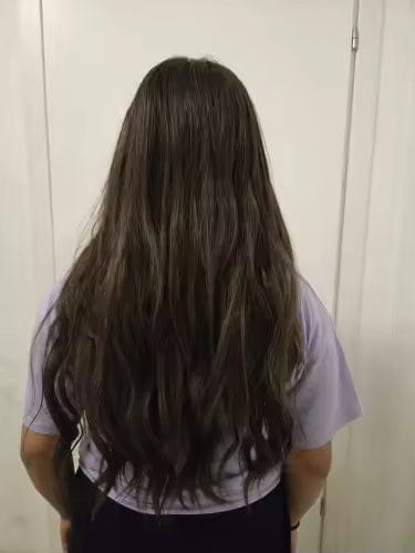 Customer photo review of Remy Clip-In Hair Extensions 100g – Straight