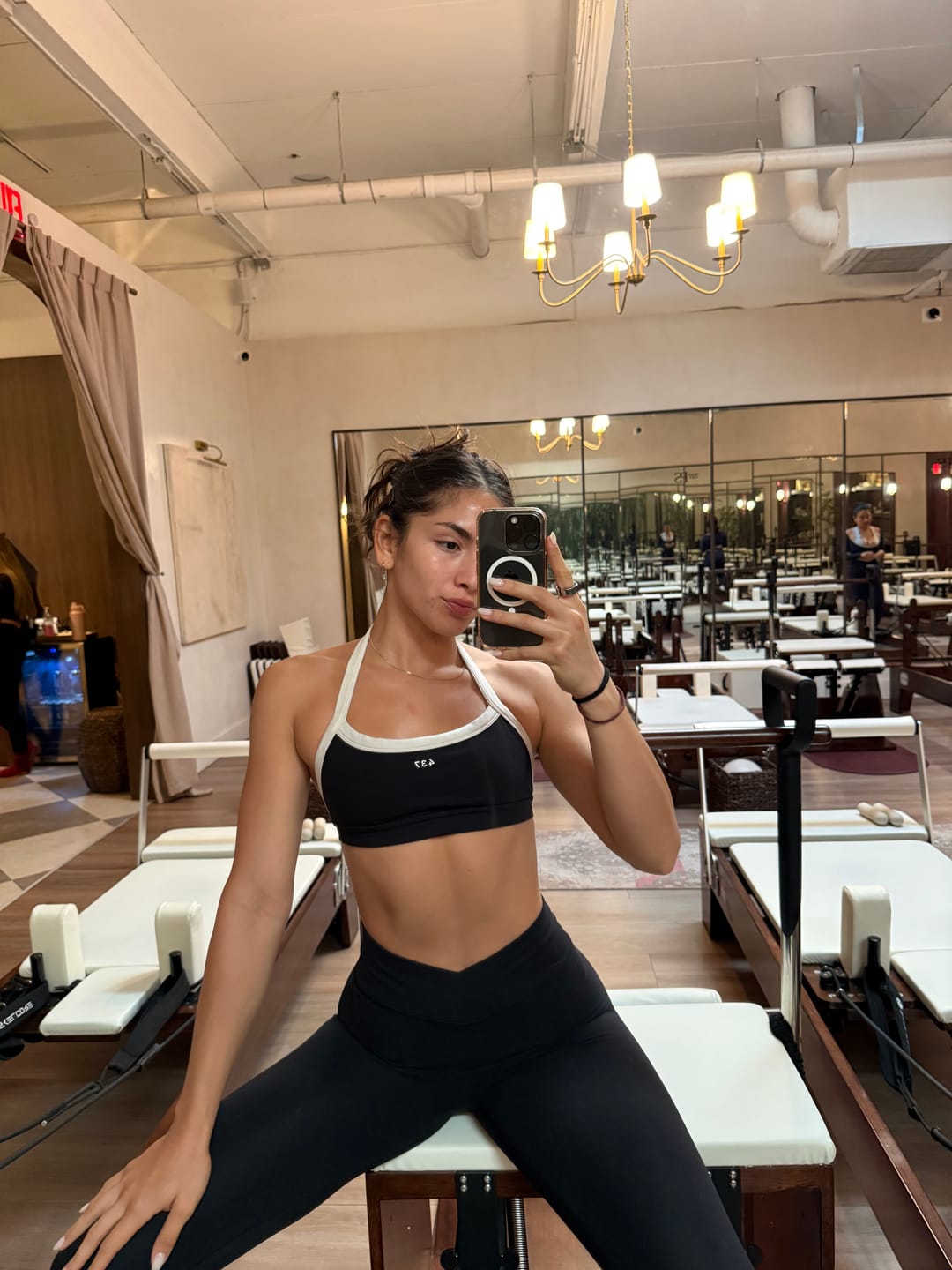 Customer photo review of The Halter Bra / Black-Cream