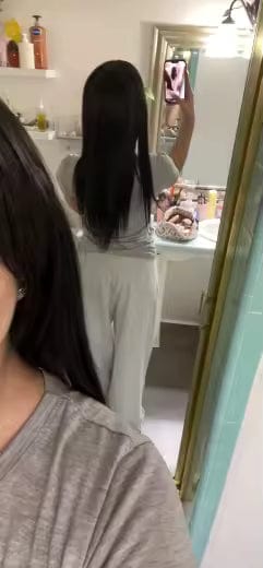 Customer photo review of Remy Clip-In Hair Extensions 100g – Straight