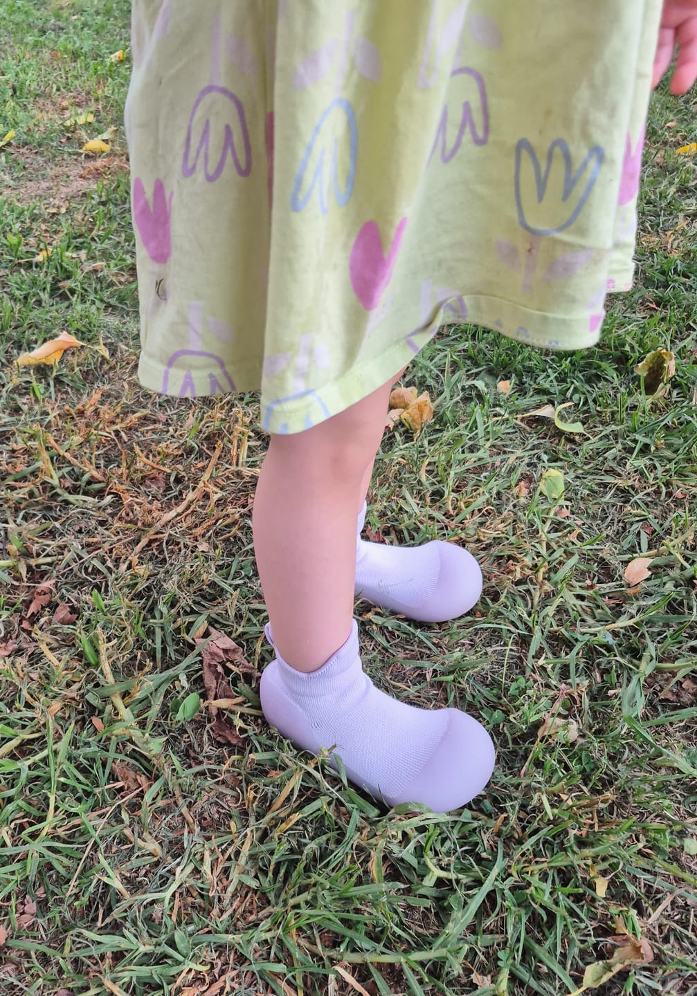 Customer photo review of Lavender Pre-walker Baby Sole Sox