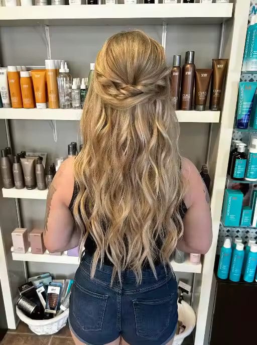 Customer photo review of Remy Clip-In Hair Extensions 100g – Straight