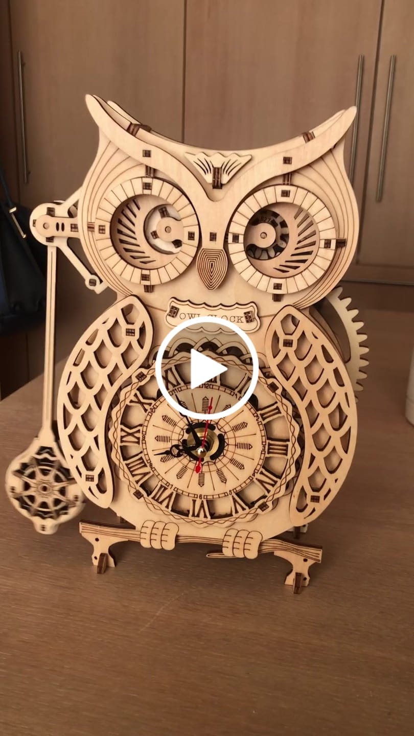 Customer video review of Rokrgeek owl clock 3D wooden puzzle