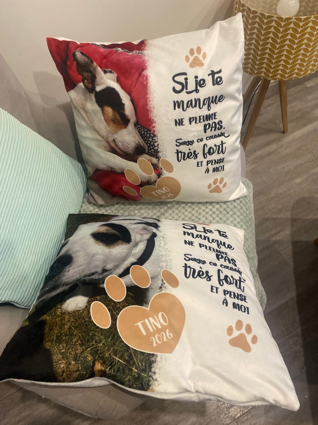 Customer photo review of Si je te manque - Coussin personnalisé