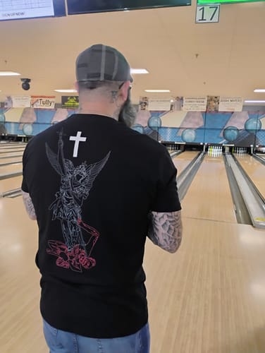 Customer photo review of SAINT MICHAEL T-shirt