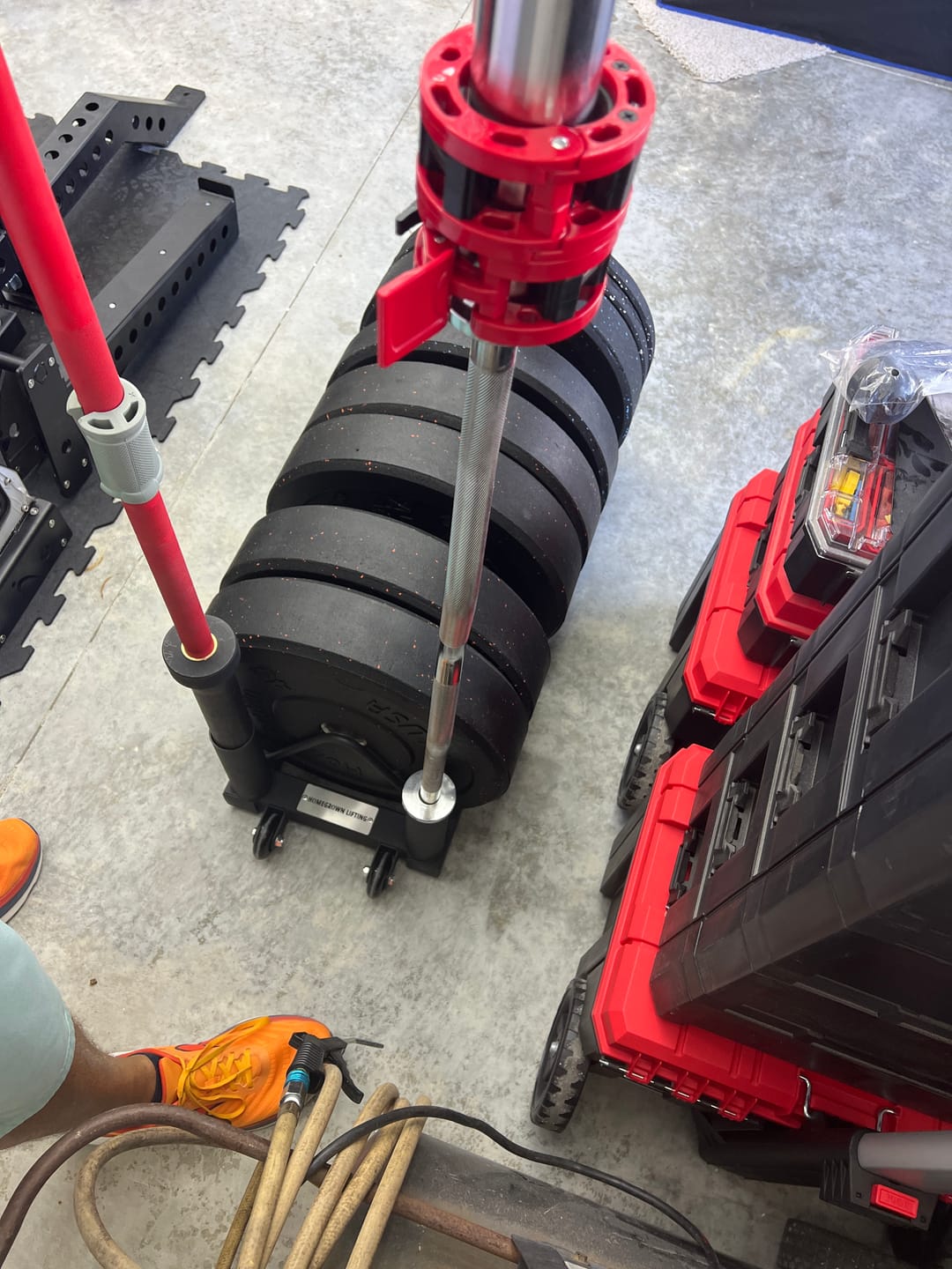 Customer photo review of Weight Storage Rack w/ Bar Sleeves