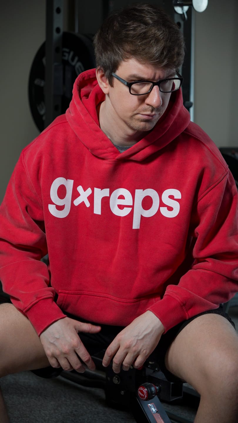 Customer photo review of Frost Oversized Hoodie — Red