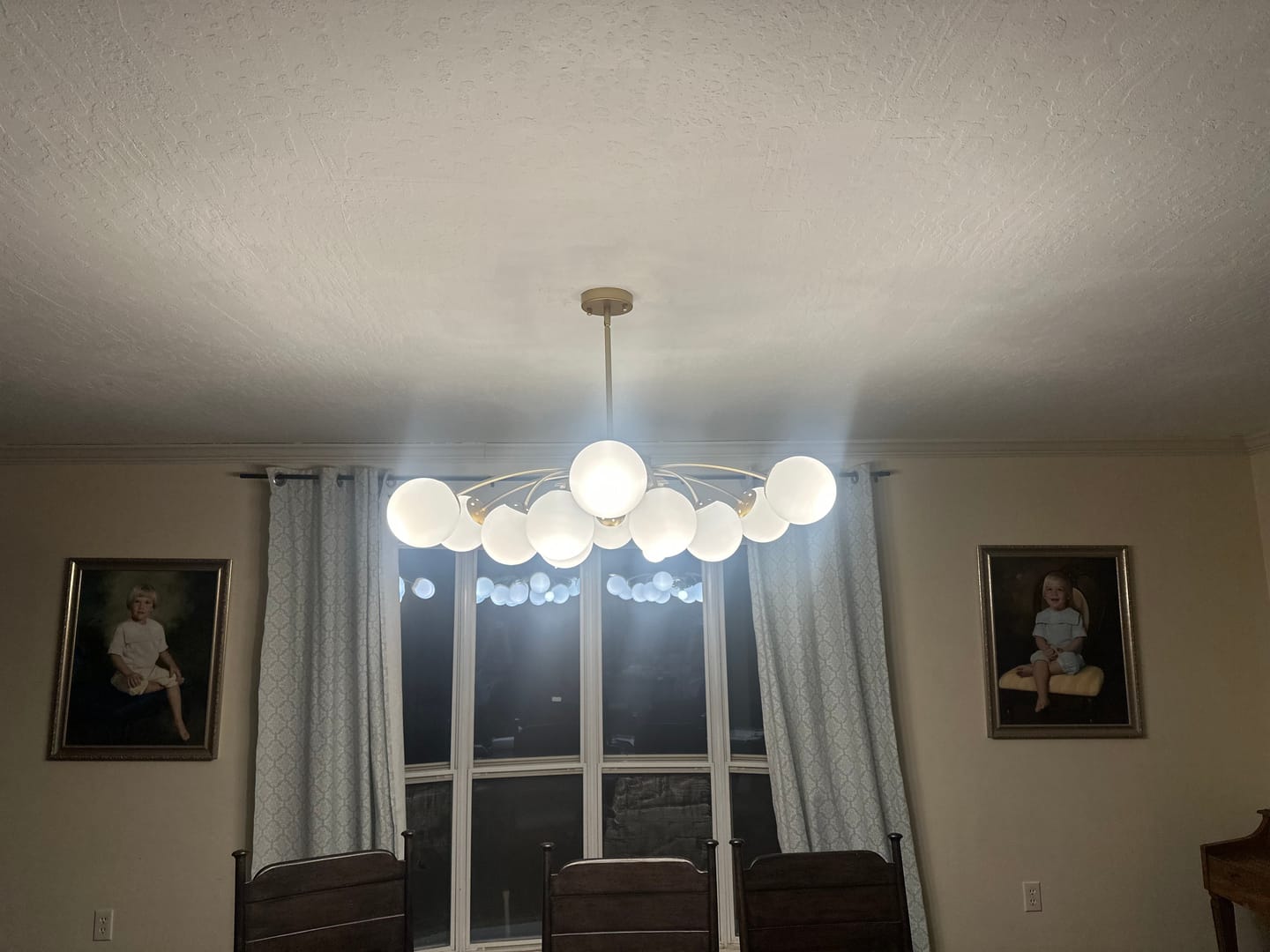 Customer photo review of Blossom 12-Light Opal Glass Bubble Semi Flush Chandelier