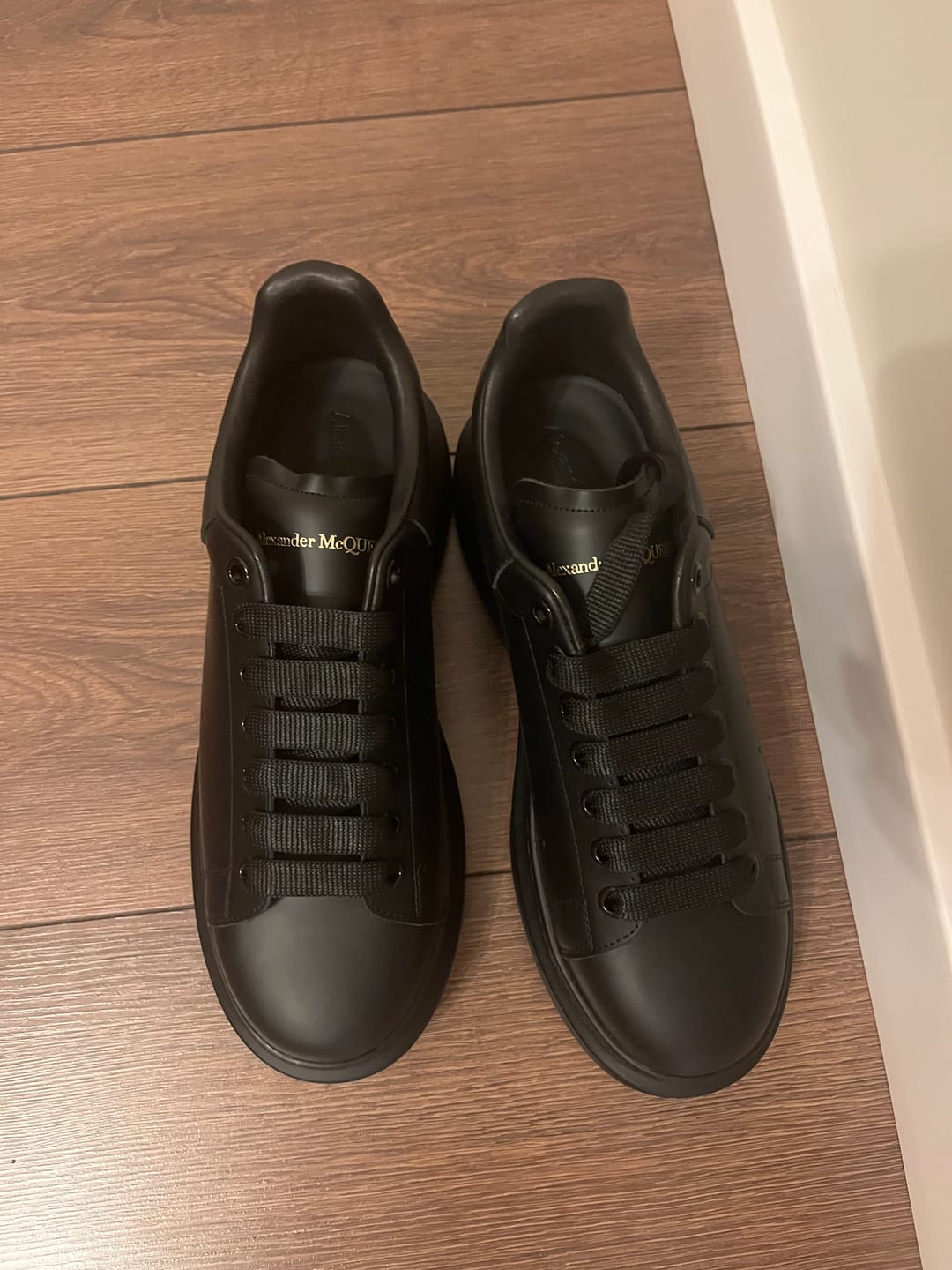 Customer photo review of Alexander McQueen Wedge Sole 'Triple Black'