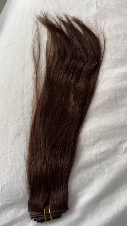 Customer photo review of Remy Clip-In Hair Extensions 100g – Straight