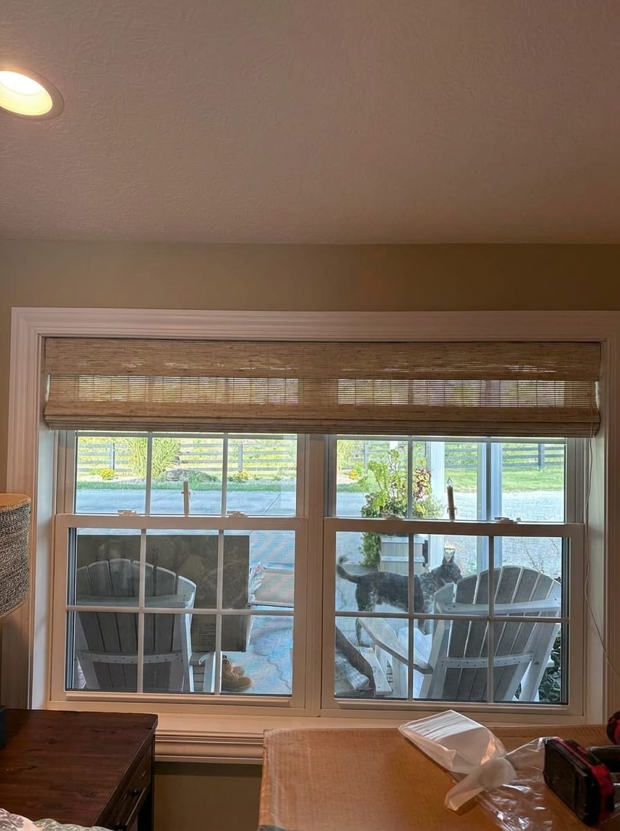 Customer photo review of Mino Handwoven Natural Ramie Bamboo Shade