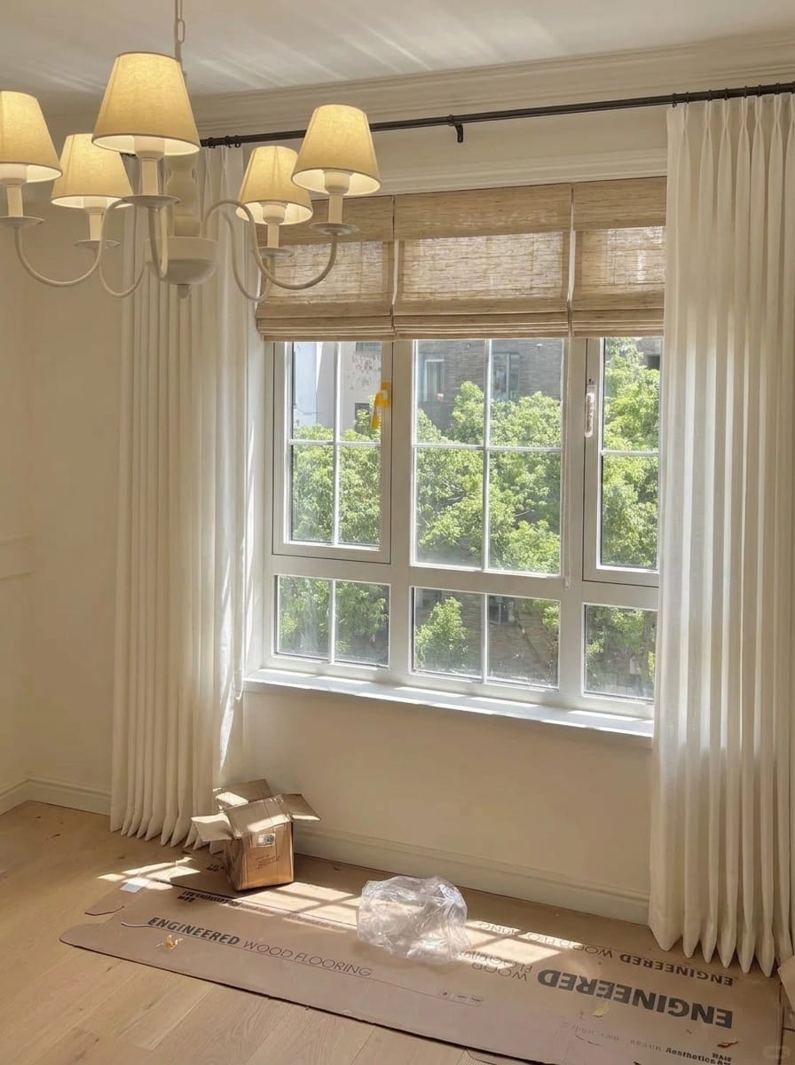 Customer photo review of Mino Handwoven Natural Ramie Bamboo Shade