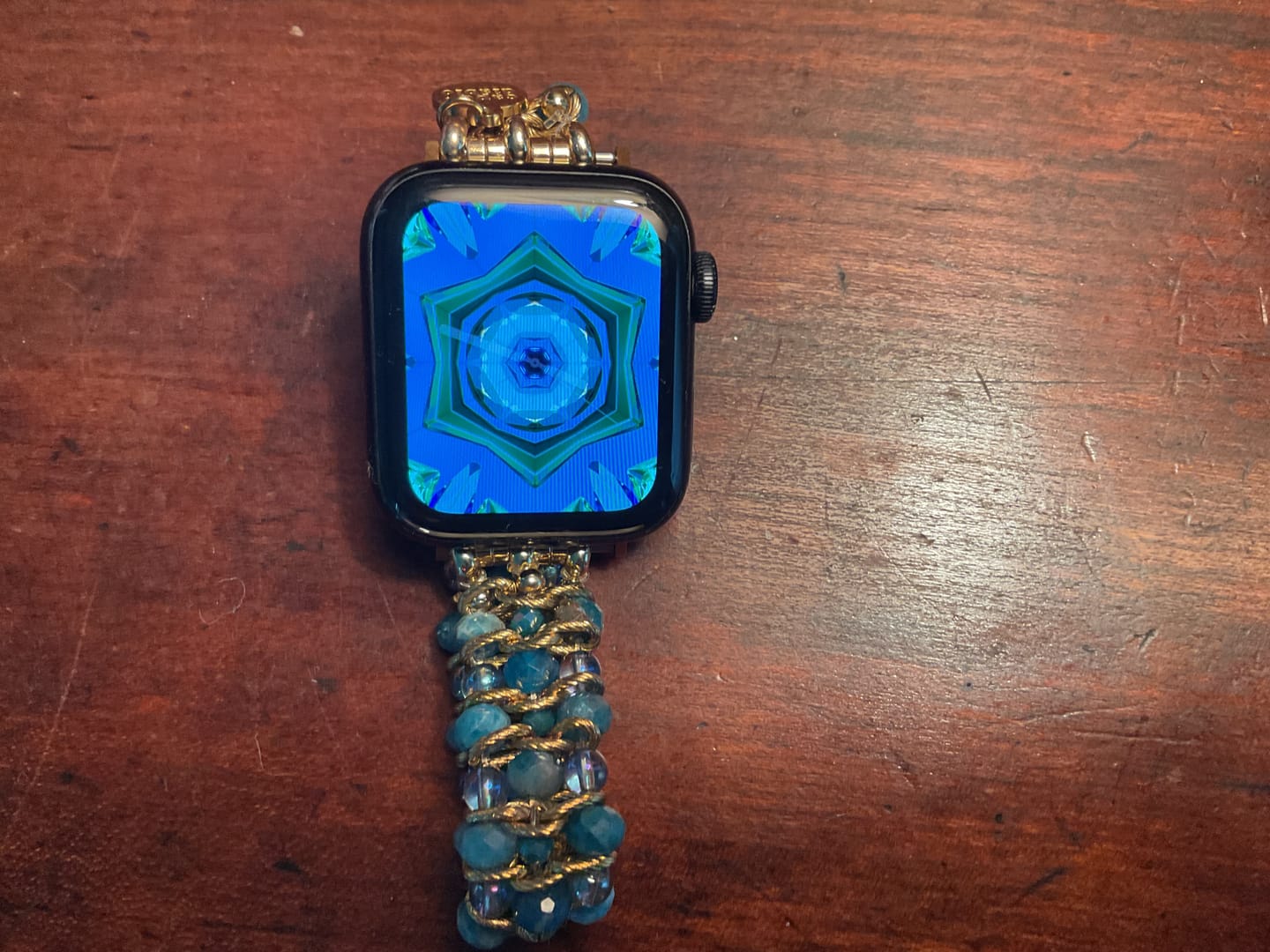 Customer photo review of Crystal Shores Braided Stretch Apple Watch Strap