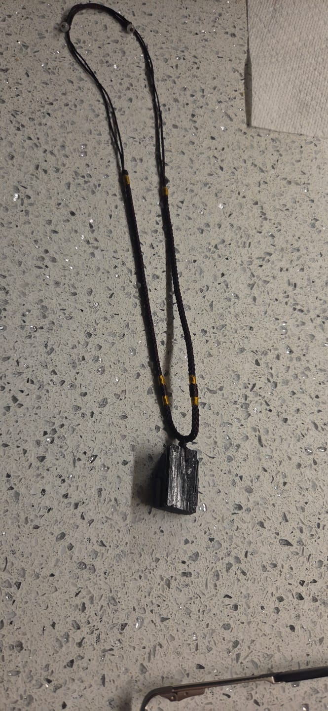 Customer photo review of Raw Tourmaline Necklace