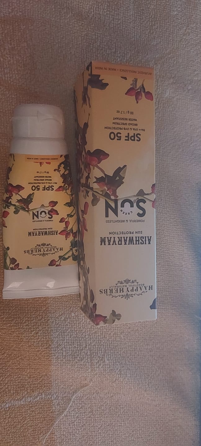 Customer photo review of Aishwaryam SPF50 Powerful,weightless & Moisturizing Sunscreen , Pa++,uva& Uvb Protection