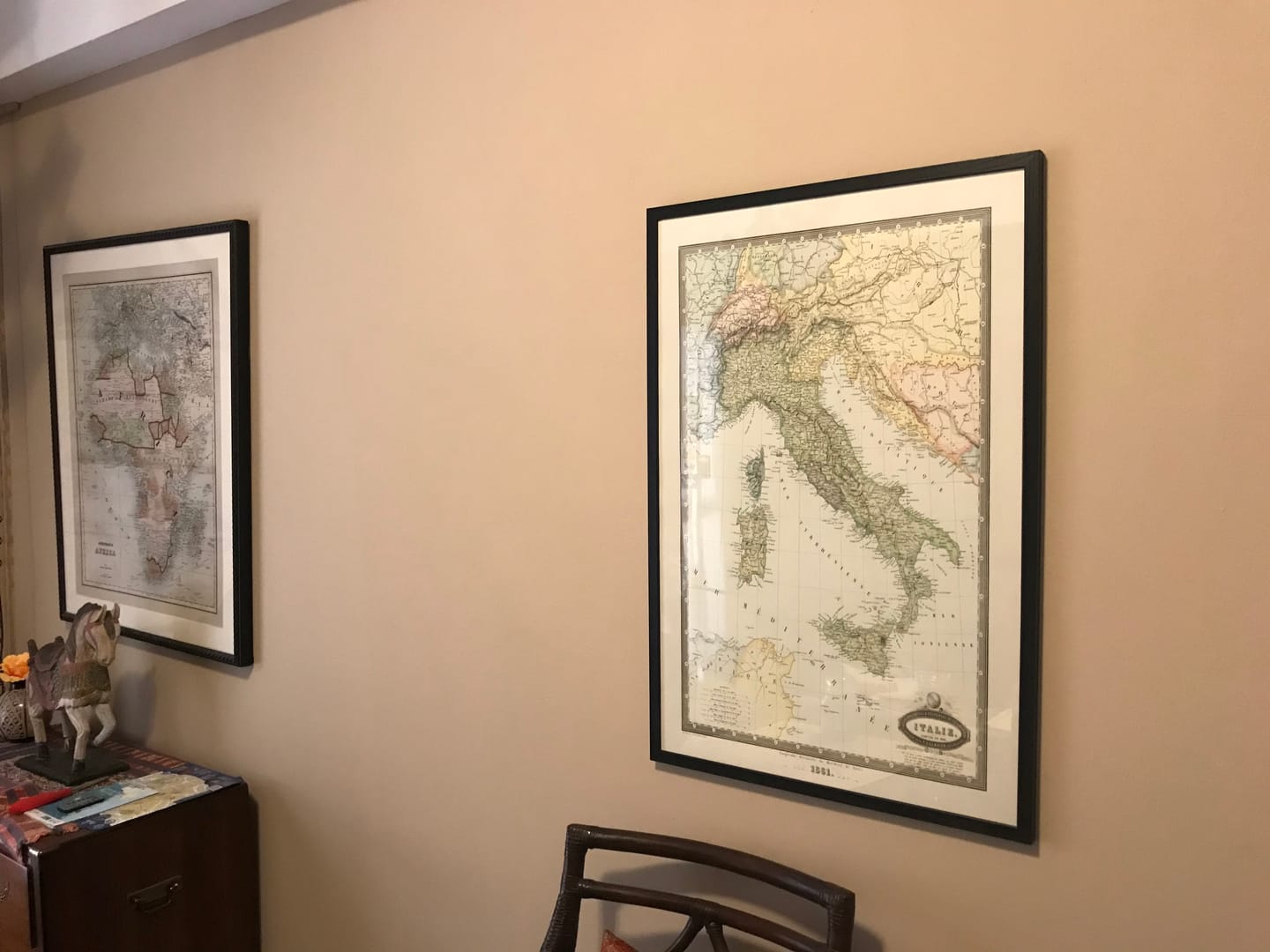 Customer photo review of Old Map of Italy by Garnier, 1861: Unification, Rome, Milan, Venice, Alps, Po River