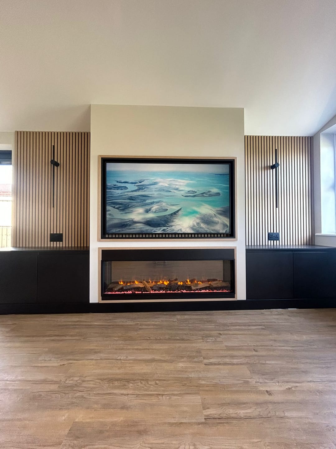 Customer photo review of Wooden Wall Panel | Walnut | Premium 3-sided Wood Veneer