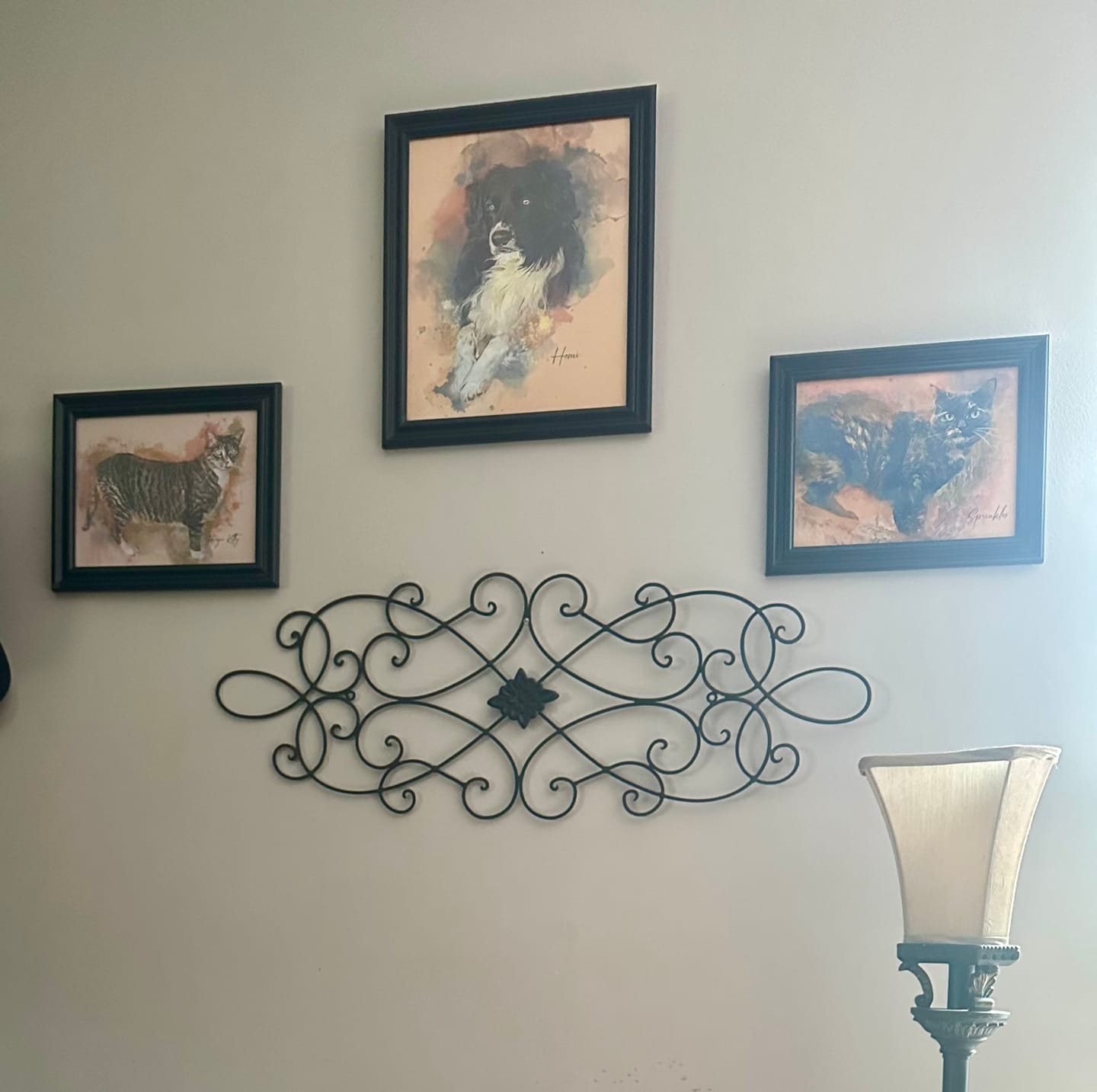 Customer photo review of Watercolor Pet Portrait Wall Art
