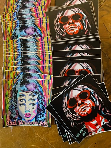 Customer photo review of 100 2.5" Custom Vinyl Laminated Stickers