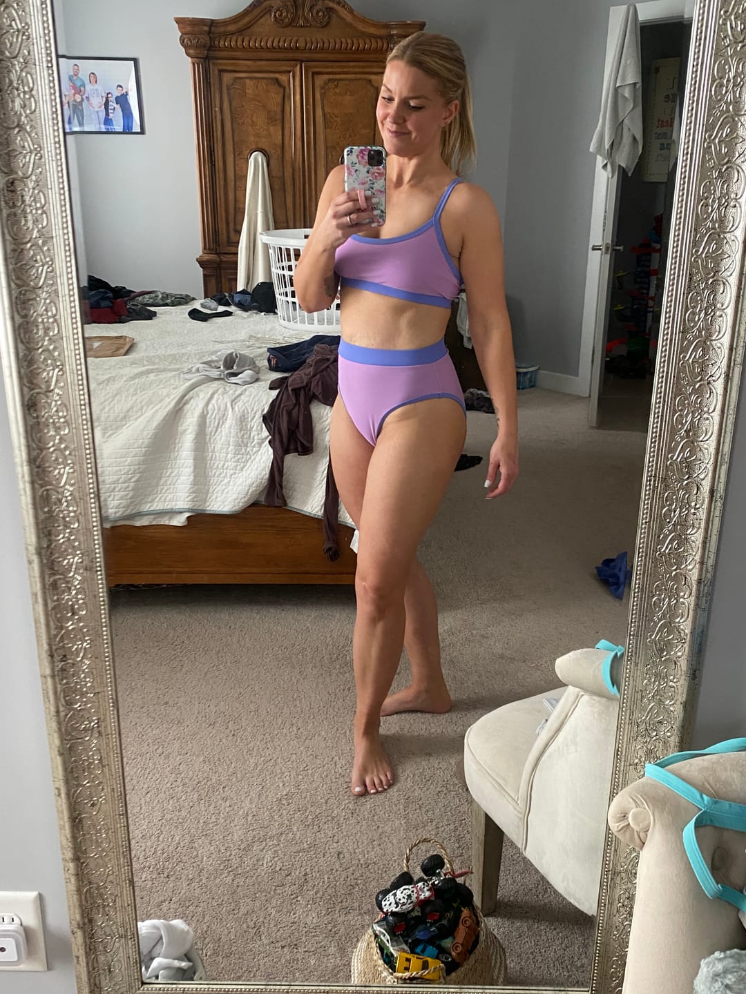 Customer photo review of MOLLY Lavender Full Coverage High Rise Bikini Bottom