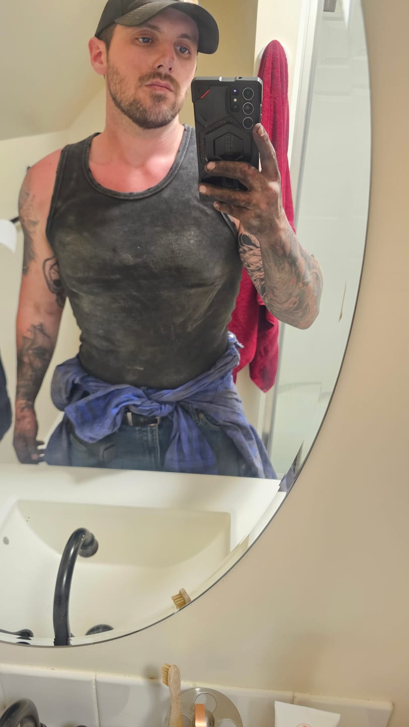 Customer photo review of Premium Ultra-Soft Cotton Distressed Fitted Tank 2 Pack