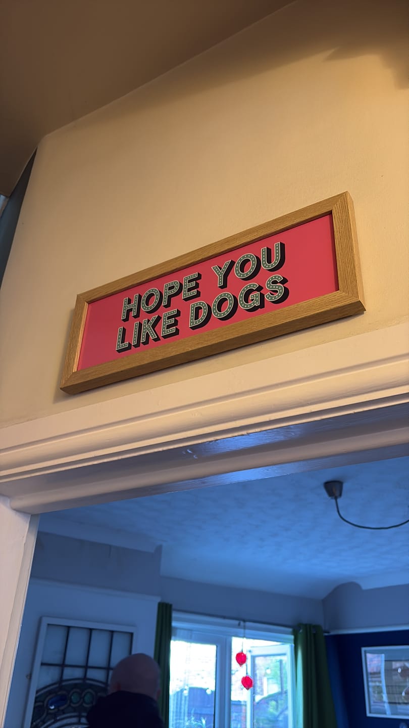 Customer photo review of Hope You Like Dogs Framed Print (New Style)