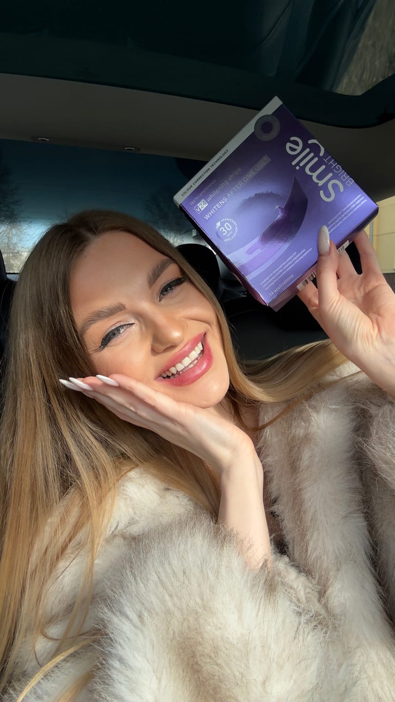 Customer photo review of V24 Violetinės Dantų Balinimo Juostelės
