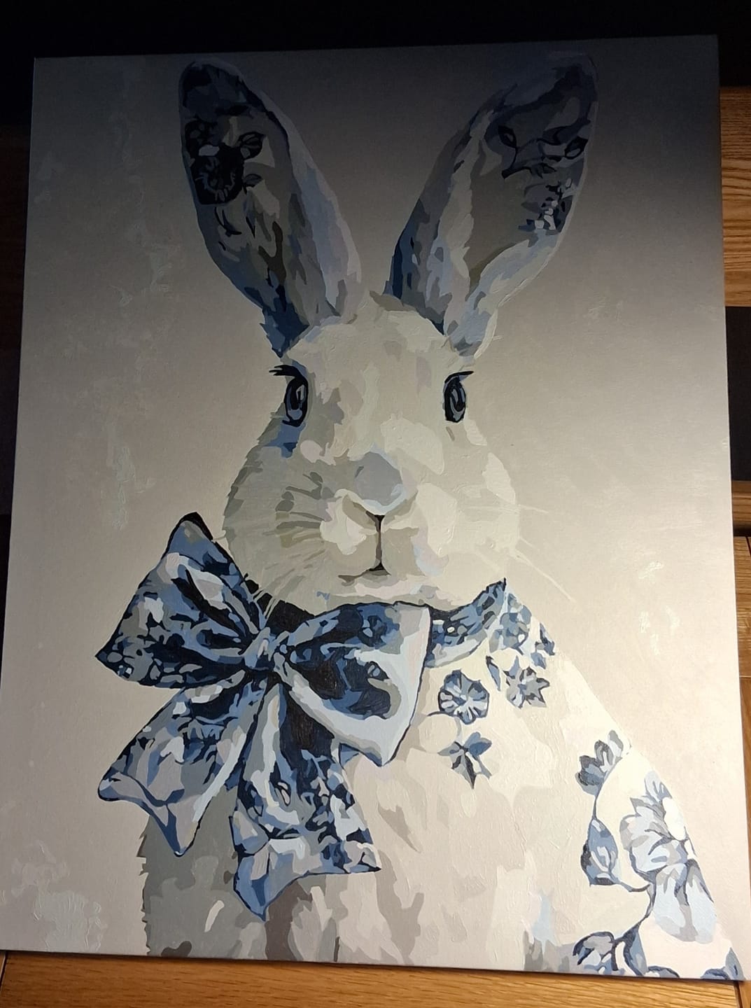 Customer photo review of Delft Blue Bunny | Paint by Number