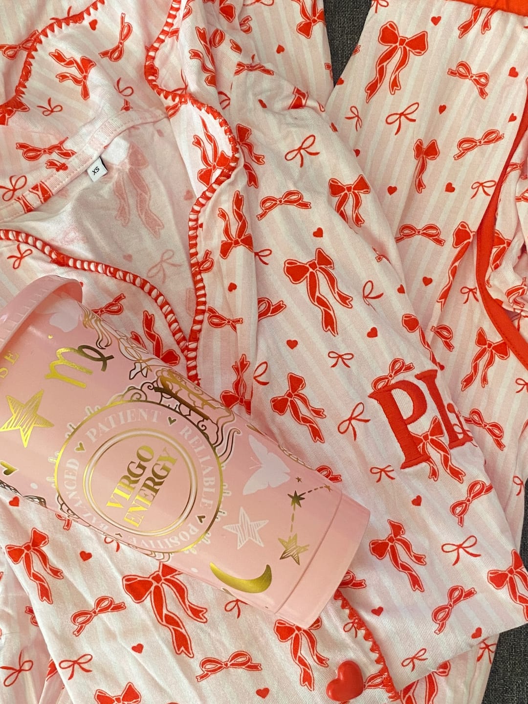 Customer photo review of Women's Christmas Bow Pyjama Trouser Set