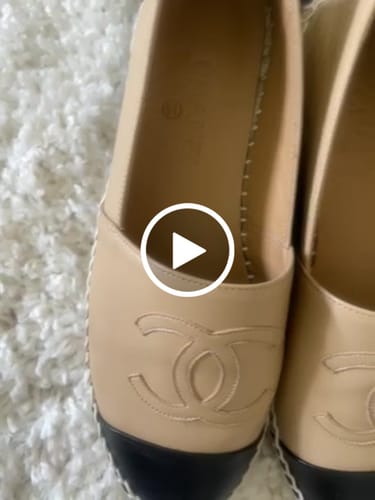 Customer video review of cc espadrilles beige black calfskin